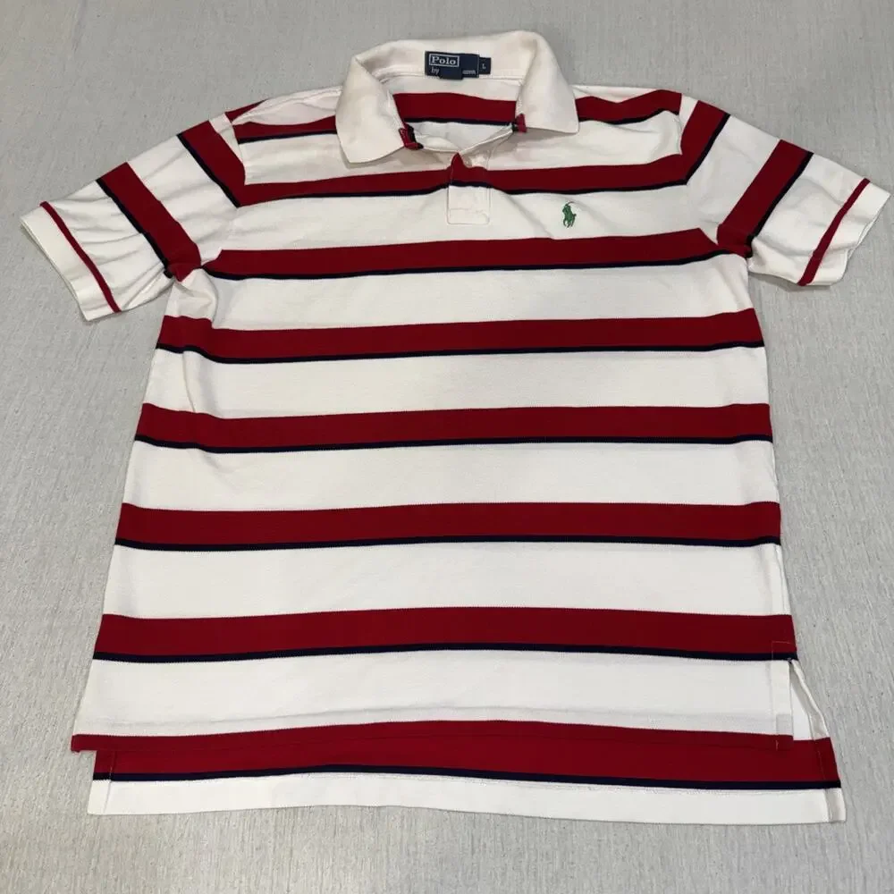 Polo Ralph Lauren Men's Jersey Rugby Striped Polo - Size Large